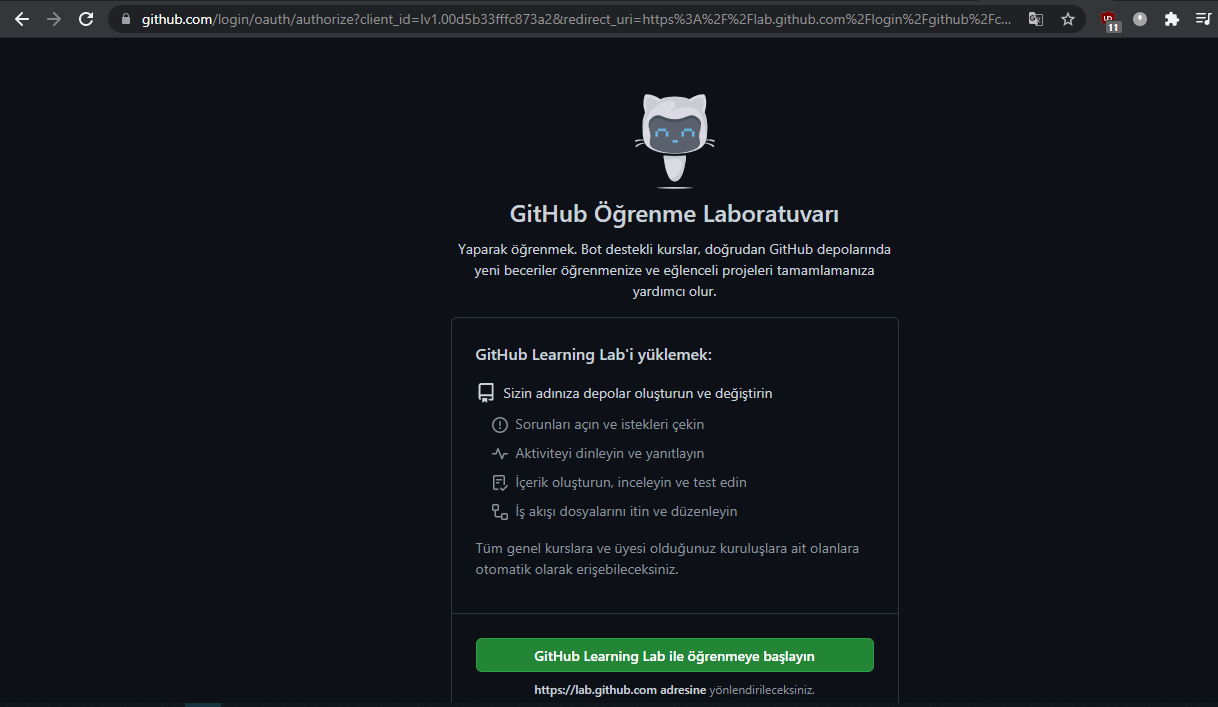 GitHub Öğretici Laboratuvarı